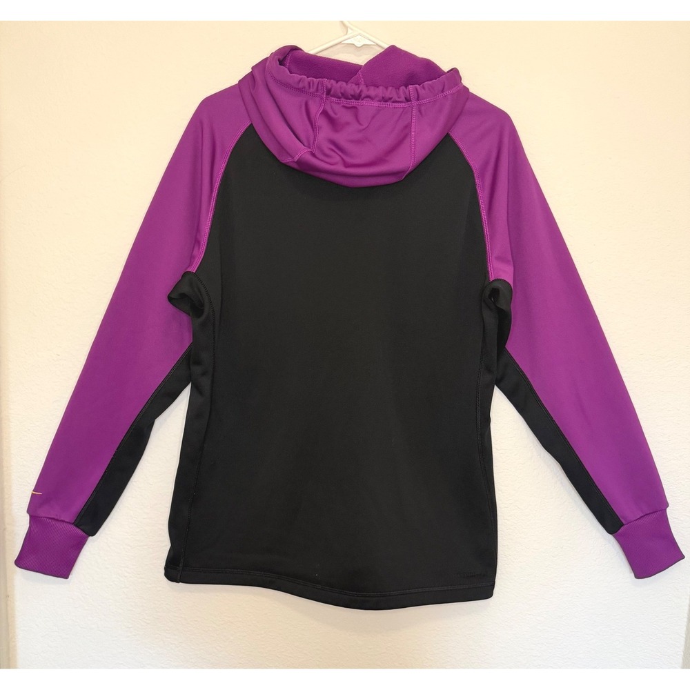 Nike Therma-Fit Hoodie Large Black Purple Yellow Graphic Pullover Sportswear - Picture 2 of 6